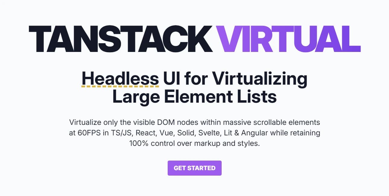 Tanstack Virtual