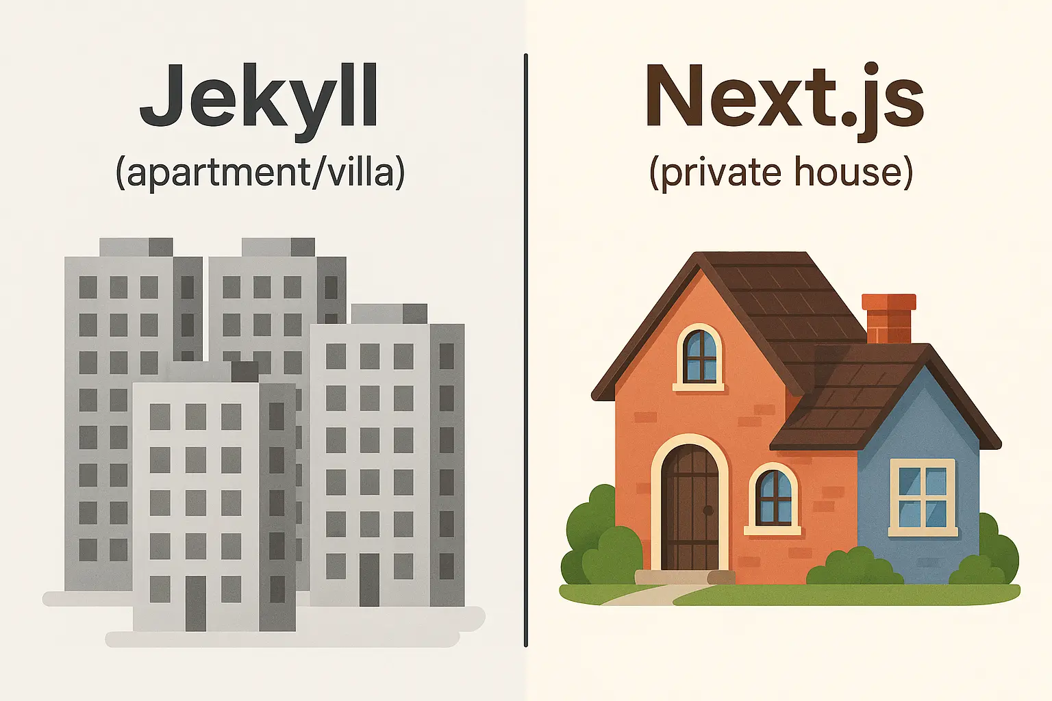 임대 아파트의 Jekyll과 직접 지은 집의 Next